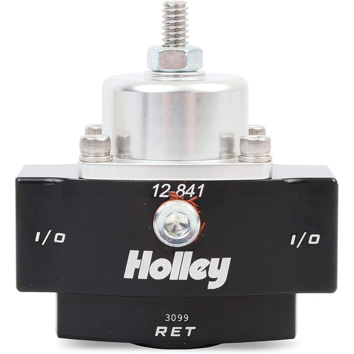 Holley 12-841 4.5-9 PSI Adjustable Bypass Billet Fuel Pressure Regulator 3/8 inch NTP Port Black