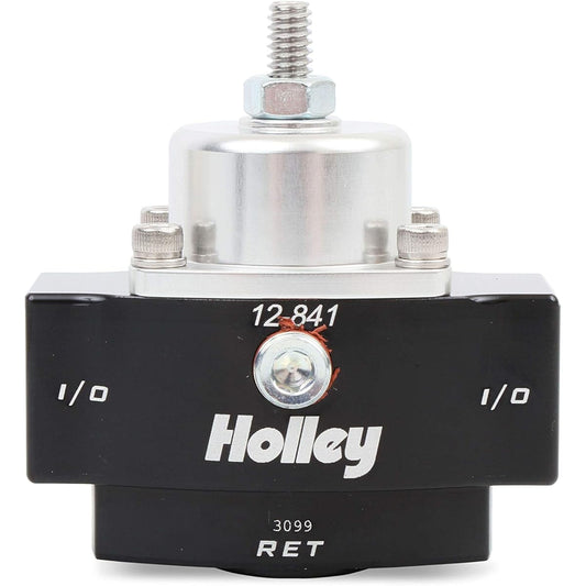 Holley 12-841 4.5-9 PSI Adjustable Bypass Billet Fuel Pressure Regulator 3/8 inch NTP Port Black