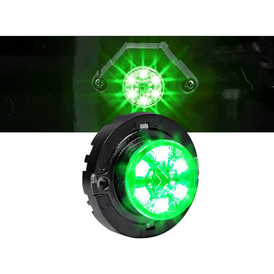 SNAKEEYE III Green LED Hidden Strobe Light [SAE Class 1] [IP67 Waterproof] [72 Flash Mode] [Multi -unit synchronization]