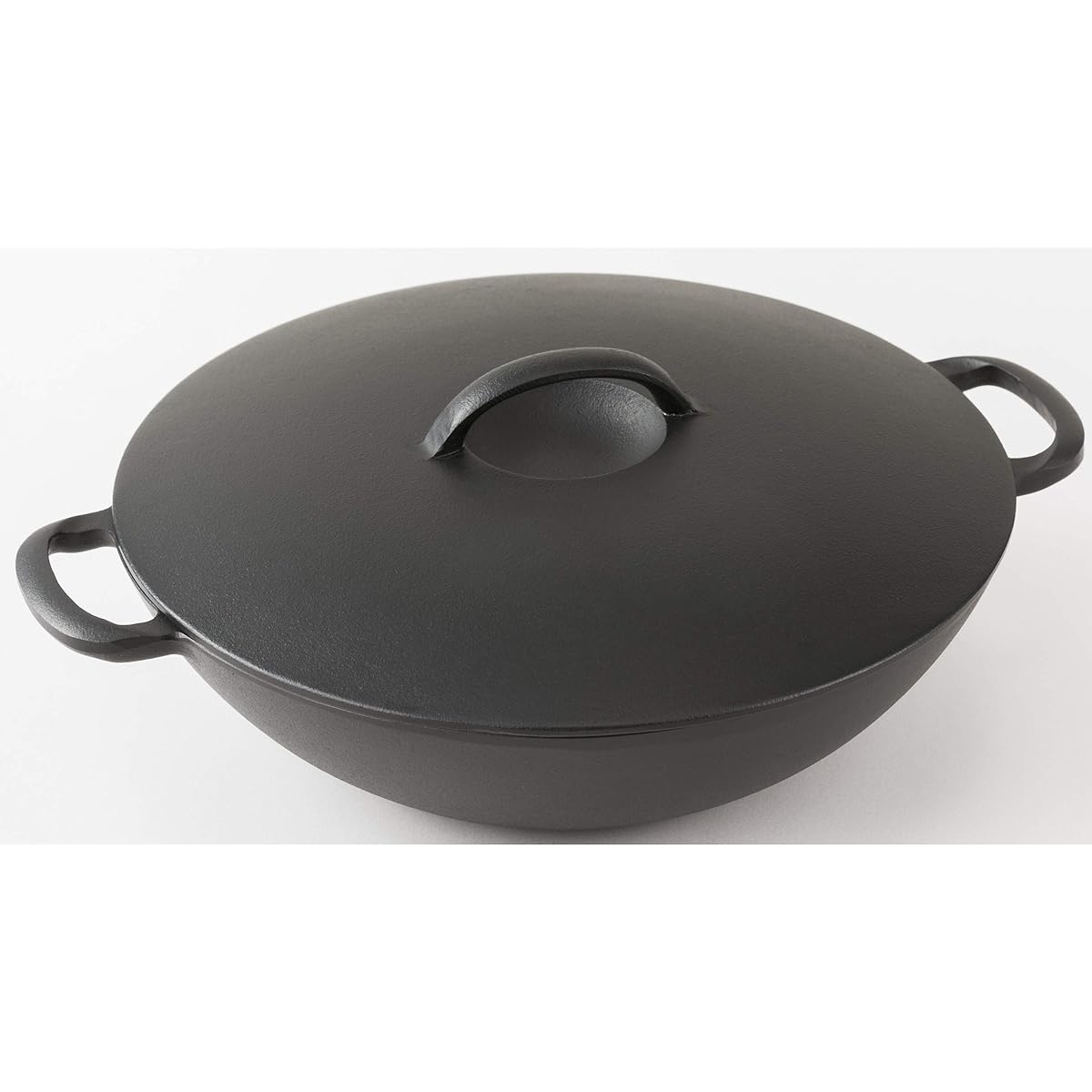 Iwachu Flat All-Purpose Pot (Small), Black Baked, Inner Diameter 25cm, IH Compatible, Nanbu Ironware 21066