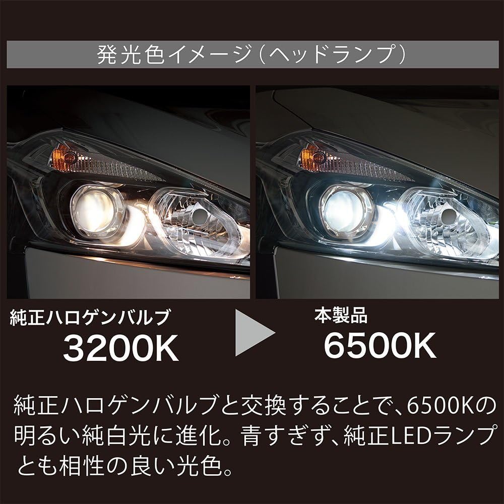Carmate Car LED Headlight Fog Lamp GIGA E3400 Series H8/H9/H11/H16 Common 6500K 1700lm/1 Light Vehicle Inspection Compatible BW543