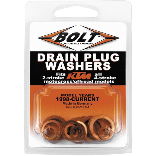 Bolt MC Hardware Copper DRAIN PLUG Card Set DPWKTM