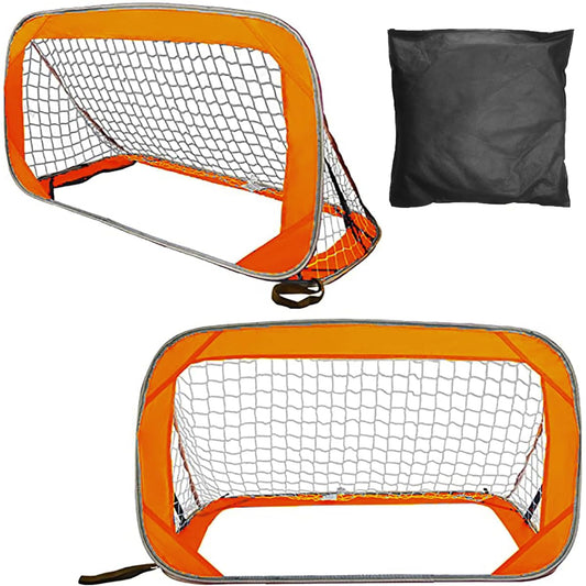 ANDGOAL Soccer Goal for Children, Indoor Folding Mini Goal, Set of 2, Small 80x61x61cm, Pop-up Foldable, Indoor Practice, Outdoor, Sturdy, Elementary School Students, Children, Kids, Home Use, Soccer Practice (Black/Blue/Red/Orange)