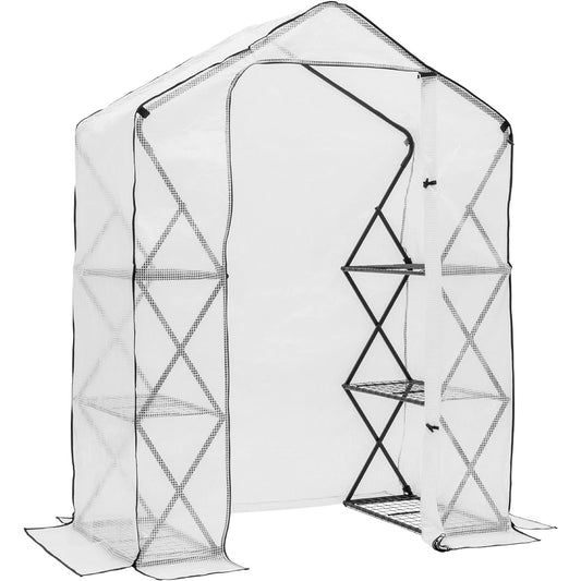 Takasho Greenhouse Walk-in Folding Greenhouse Large Width 146.5cm x Depth 79.5cm x Height 193cm [GRH-F19] Easy to assemble Gardening Vinyl House Cold Protection Cover Plant Seedlings
