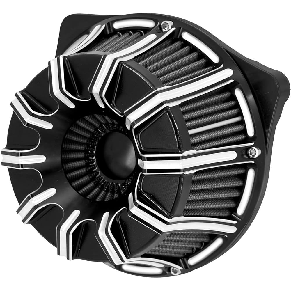 HDBUBALUS Motorcycle Air Filter Air Cleaner Kit Harley Air Filter Black Compatible with Harley Touring Street Glide 2008-2016, Softail 2016-2017, Dyna FXDLS FLSTNSE FLSTSE FXSBSE