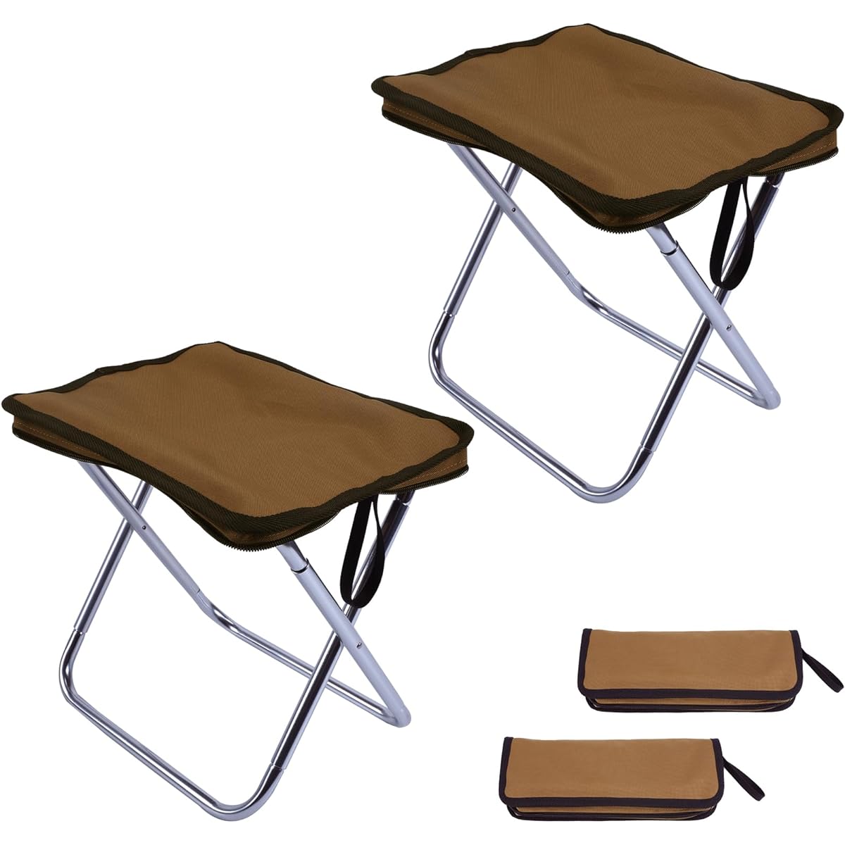 YOGOTO Folding Chair, Compact, Aluminum Alloy, Ultra Lightweight, Load Capacity 100kg, Easy to Store, Folding Chair, Portable, Climbing Chair, Mini Chair, Camping Chair, Fishing, Bonfire, Cherry Blossom Viewing, Fireworks Festival, BBQ, Queue, Sports Day