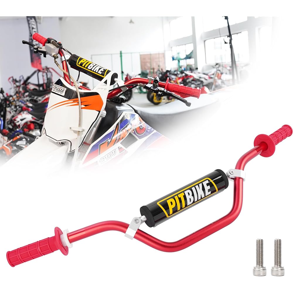 KLX RMZ DRZ 7/8" 22mm Handlebar + Foam Pad + Red Grip for CRF YZF KXF KTM Pit Dirt Bike Motocross