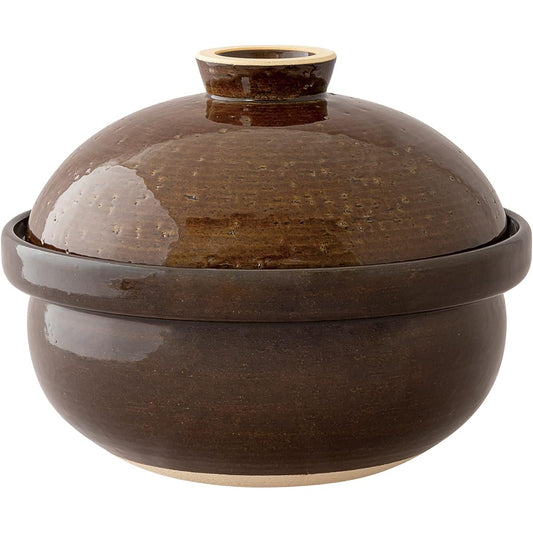 Hase Seito Hasenen Smoker Earthen Pot "Ibushigin" Large Approx. 28 cm Approx. 2400 ml Can be directly fired Can be fired in the open Recipe Wire mesh x 2 Comes with smoking tip Brown Brown American glaze Iga ware Made in Japan ACT-80