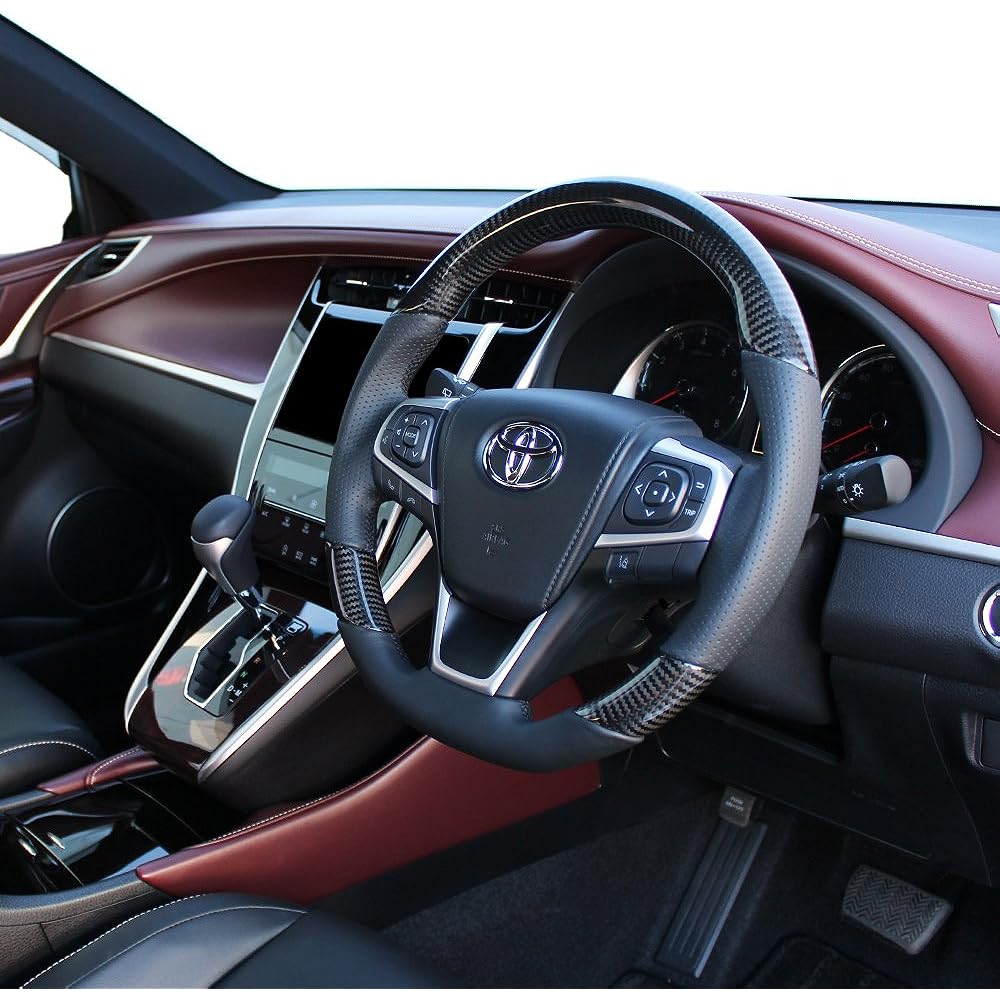REAL Steering [Harrier (60 series)] Premium Series Black Carbon U60-BKC-BK