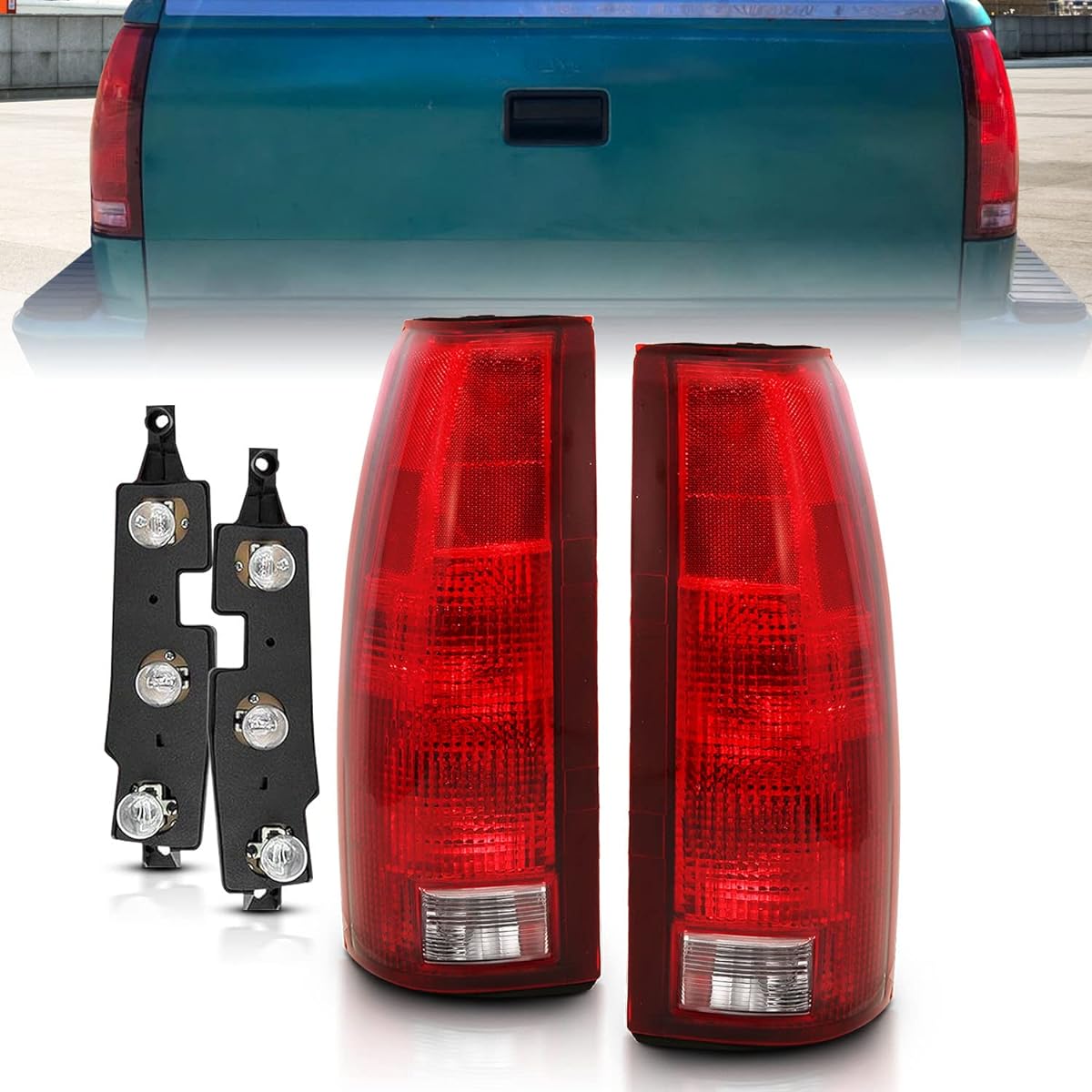 AMERILITE 1988-1999 Full Size: C/K Silverado Tahoe Sierra SUBURBAN FACTORY OE Rear Brake Lamp Replacement Tail Light Light Assembly Valve Conactor Plate -The driver and passenger seat side