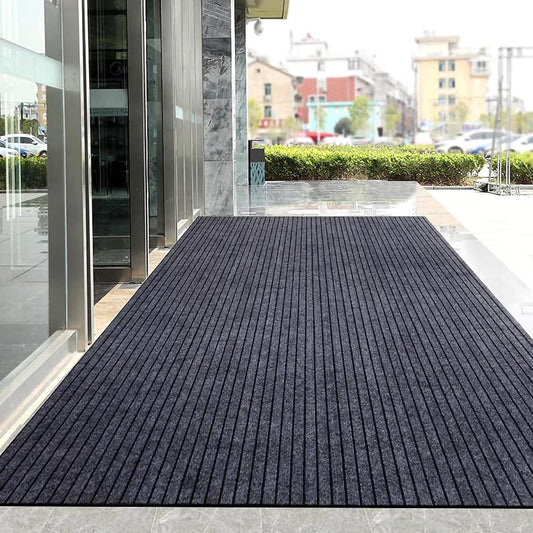 [Bcrio] Entrance mat for commercial use, outdoor, indoor, home use, anti-slip, quick drying, water absorption, mud removal, washable, entrance mat, abrasion resistant, entrance, office, shop (gray, 90 x 500)