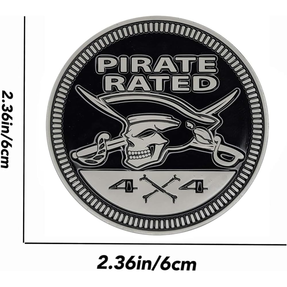4 x 4 Metal Auto Badge 3D Metal Emblem Round Emblem Decard Car Badge Decal Sticker Sticker Sticker Car Track (pirate rating)