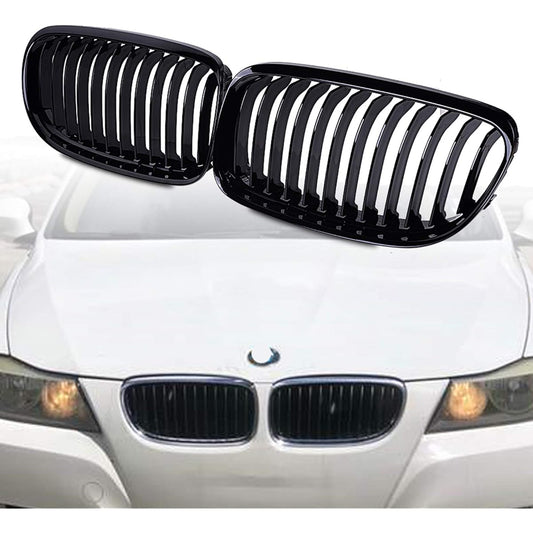 Runmade left and right front Kidney grill glossy black BMW 2009 2010 2011 E90 316i 328i 320i 325i 328i 330i 335i