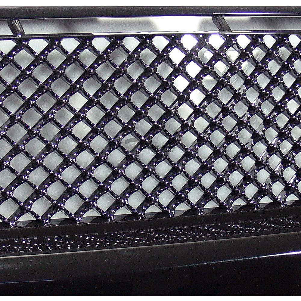 TLASP 7422442145164 2007-2010 Ford Explorer Sport Trac Polished Black Mesh Front Grille