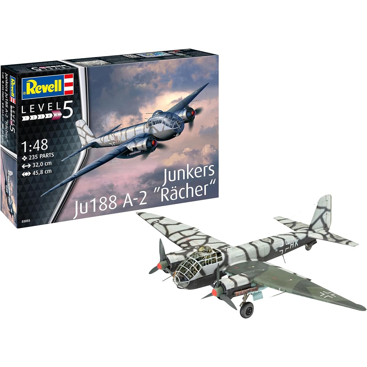 German Revell 1/48 Luftwaffe Junkers Ju188 A-1 Reicher Plastic Model 03855