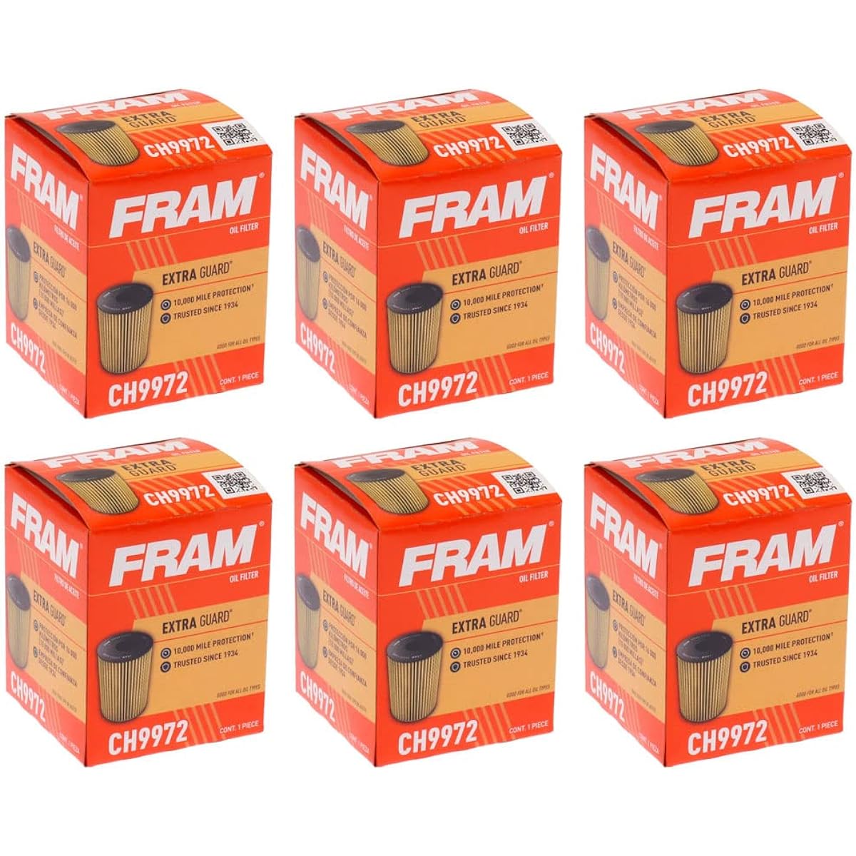 CH9972 Full flow lubrication cartridge filter 6 packs