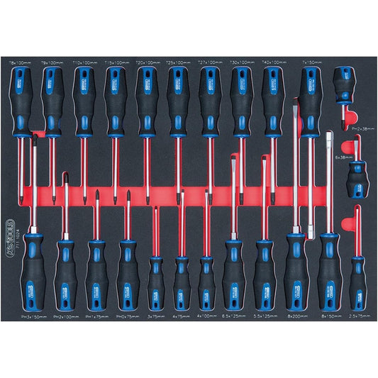 KS TOOLS SCS ERGOTORQUEplus screwdriver set 24 pcs 1/1 system insert 711.1024