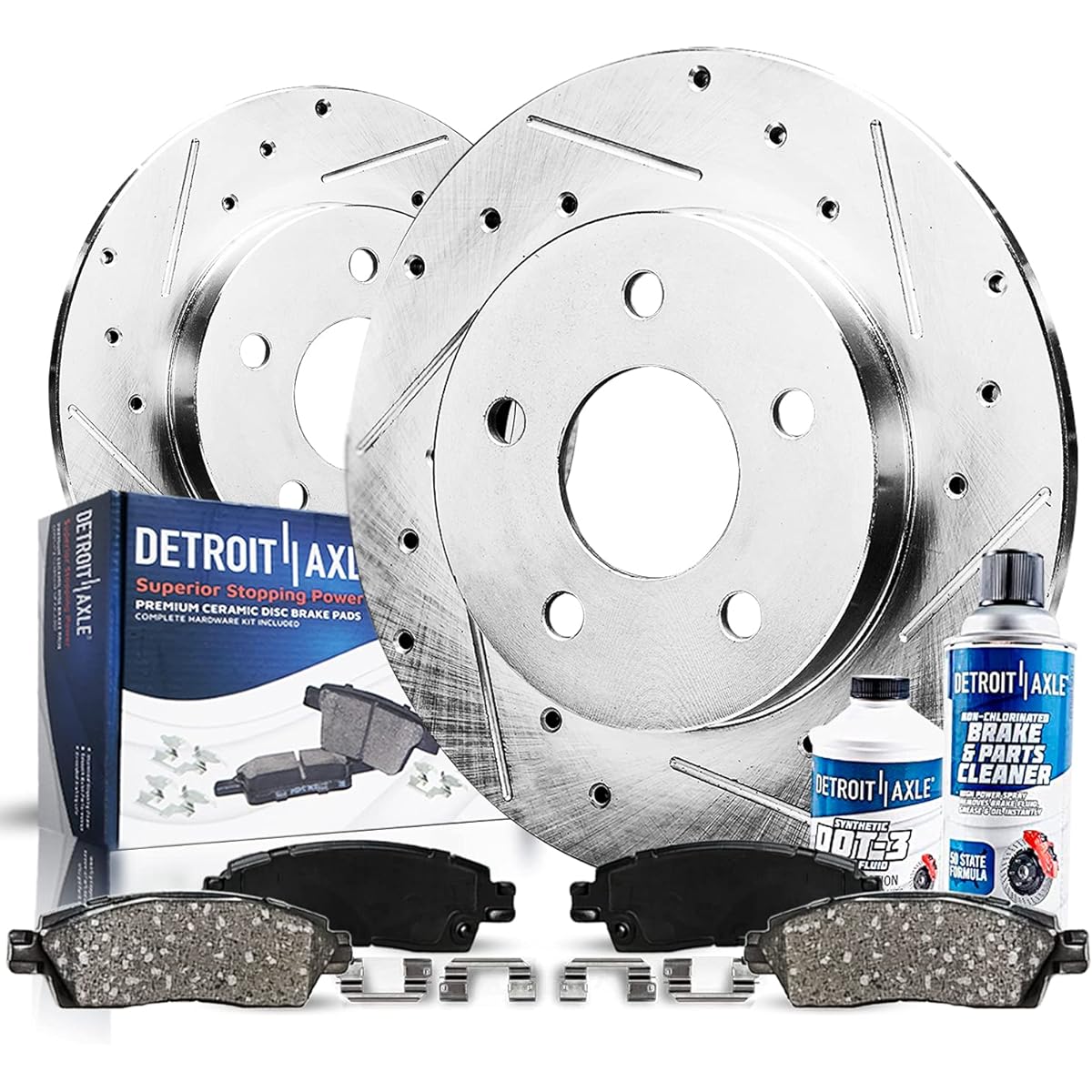 Detroit Car Axis -Rear Drill and Slot Brake Kit Kit Rotor Ceramic Pad with Ceramic Pad 1995-2001 Ford Explorer- [01-02 Explorer Sport & Explorer Sport Trac] -97-01 Mercury Mountainia