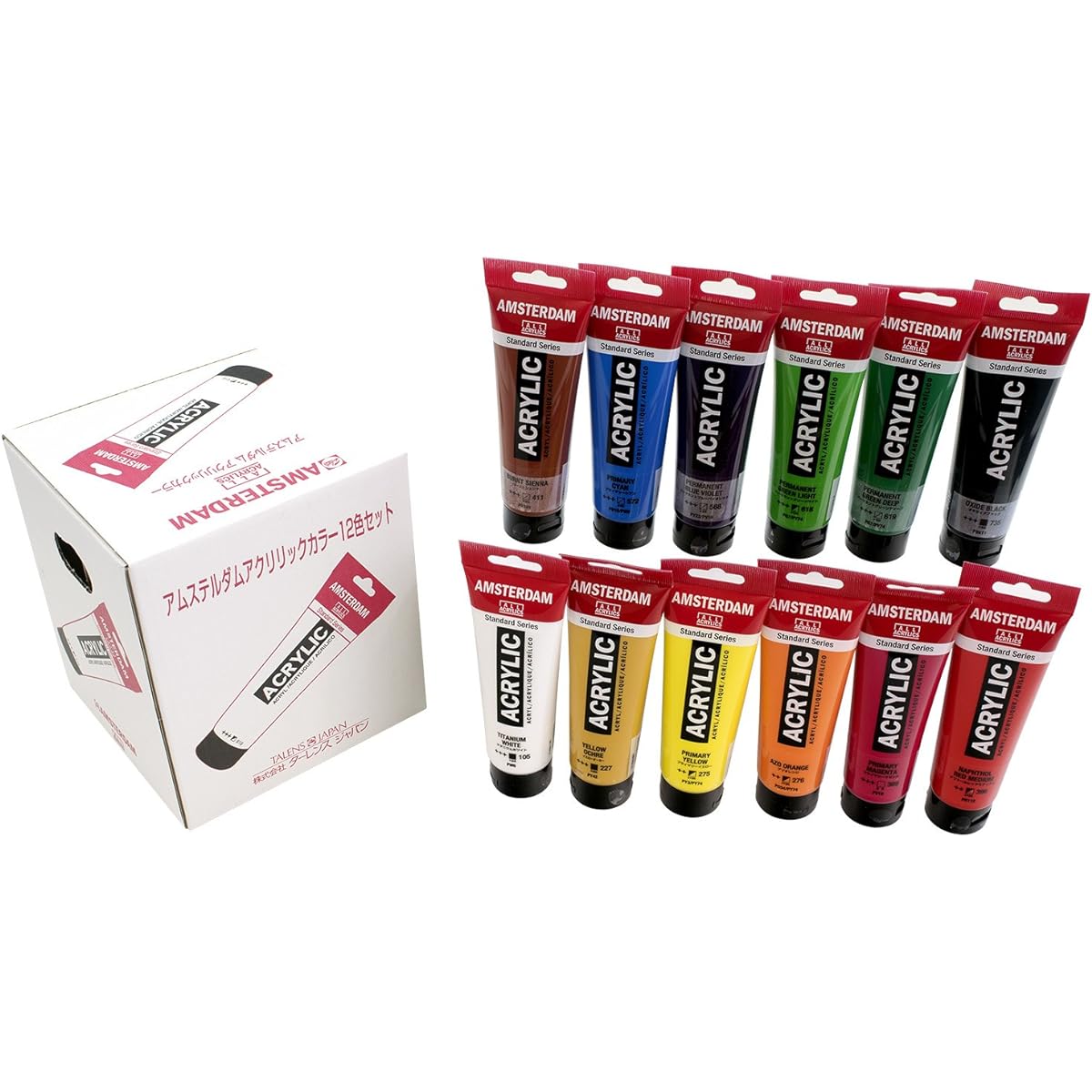 Talens Japan Talens Acrylic Paint Amsterdam Acrylic Color 12 Colors AN Set AAC#12SETAN 120ml 498779