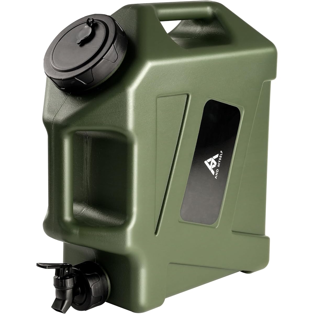 AND MYSELF Water Tank Poly Tank [10L] Camping Water Tank Large Capacity Portable Outdoor Solo Camping Disaster Prevention Supplies (khaki)