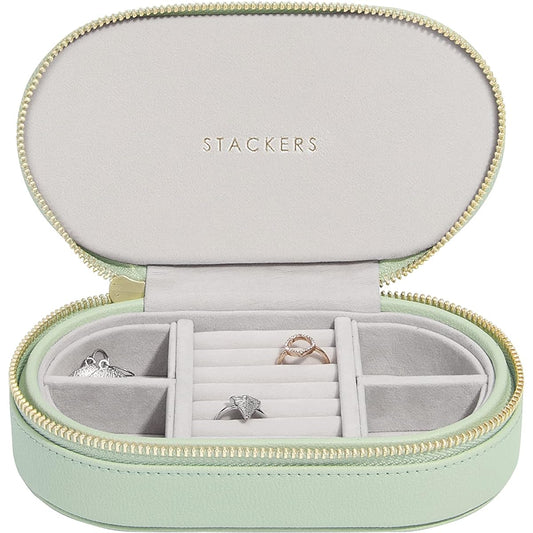 STACKERS LONDON Travel Jewelry Box Oval Sage Green/Stackers SAGE GREEN Travel Box Oval (Sage Green)