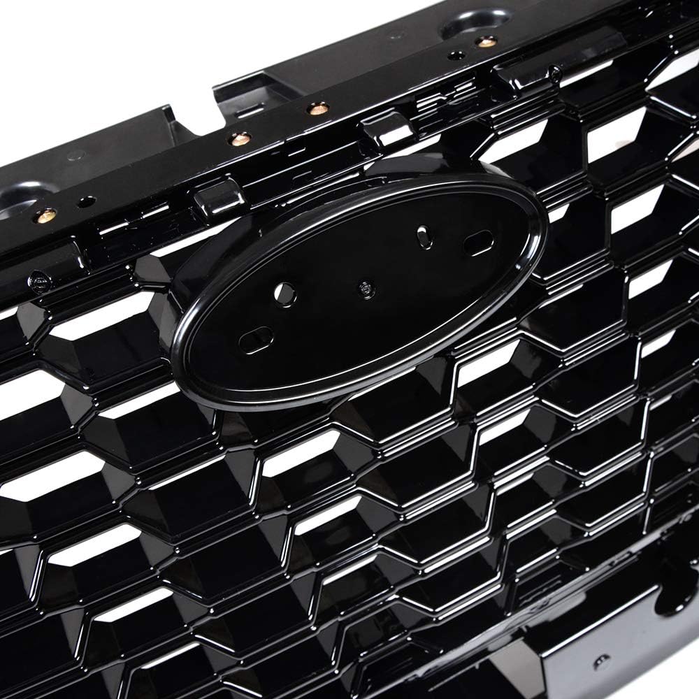 Front Bumper Grill Ford Escape Kuga 2017 Model Compatible Exterior Grill Gloss Glossy Black Protection Grill Guard Honeycomb Mesh Style