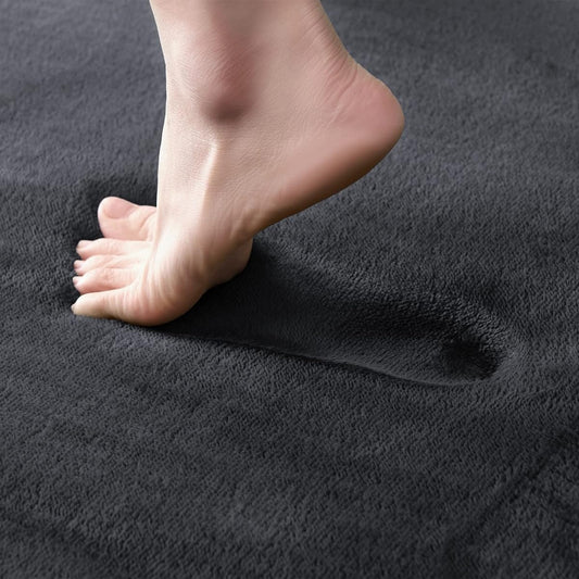Sun Deco Rug, Carpet, Memory Foam Area Rug, Extra Thick, 185x185cm, 2 Tatami Mats, All Seasons, Anti-Slip, Antibacterial, Odor Resistant, Dust Mite Resistant, Soft to Step on, Thick Flannel Rug, No Adhesive, Floor Heating, Hot Carpet Compatible, Black