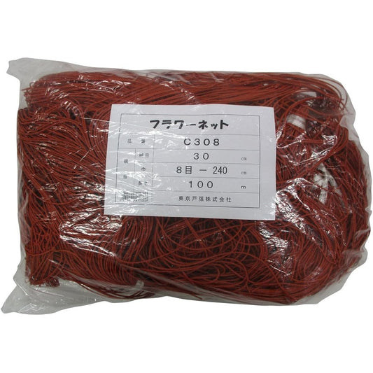 Tokyo Tobari Flower Net C Type 30cm square 8 stitches x 100m [Brown/400d x 24 strands] C308 522288
