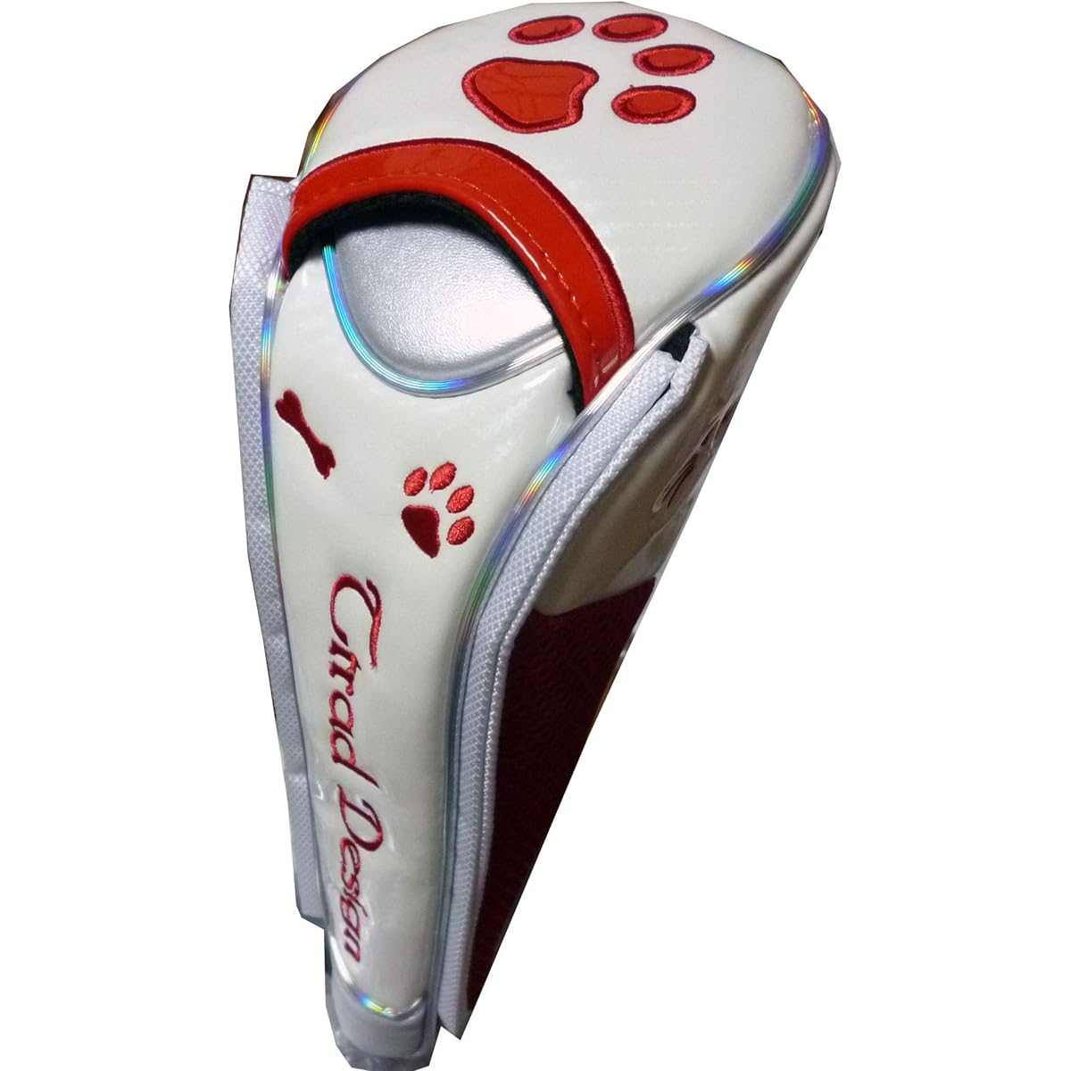 Golf Head Cover for Fairway Paw Magnetic Type (White/Red, for Fairway)