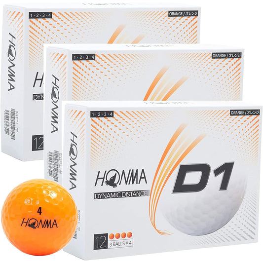 HONMA Honma Golf Ball D1 2020 Model Orange 12 balls/dozen x 3 box set (total 36 balls)