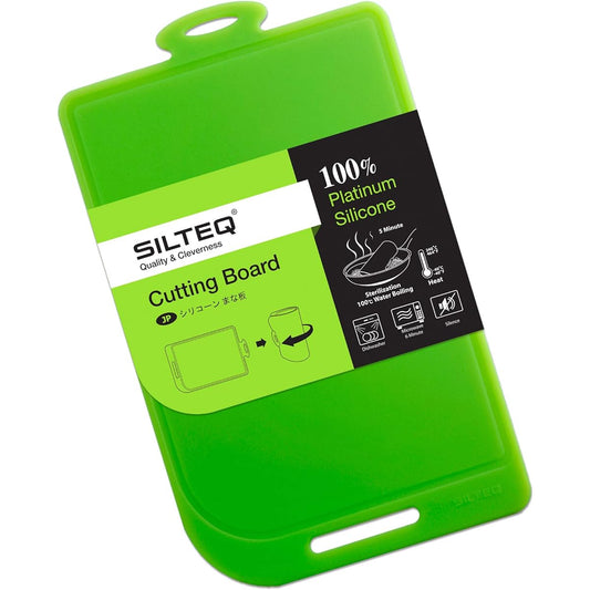 Kirei no Mikata Platinum silicone cutting board that can be rolled up and sterilized by boiling, L size, green