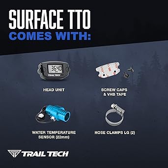 TRAIL TECH 742-EH2 Black TTO Temperature Digital Gauge 22mm Radiator Horse Sensor