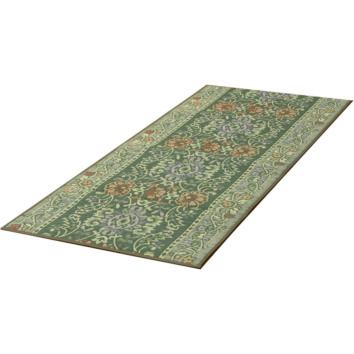 Ikehiko Igusa Mat Corridor Mat "F Vivian" Green Approx. 80 x 340 cm (Back: Urethane)
