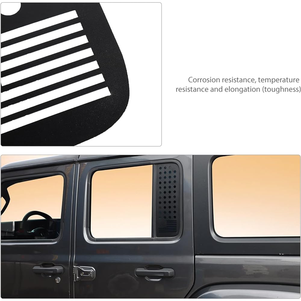 Rear Side Window Cabat Rim Exterior Accessory Accessory Geep Langler JLU Gradiator JT 4 Door 2018-2021 American Flag