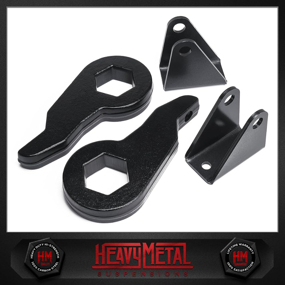 Heavy Metal Suspension -Hummer H2 CHEVY & GMC K2500 K3500 Leveling Kit Adjustable 1 ~ 3 inch Front Tension Bar Lift Key Shock Extender 4WD