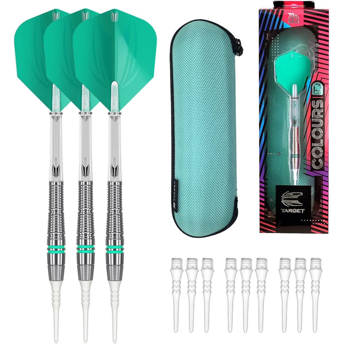 Dart Barrel TARGET [Target] Colors 3 Teal (COLOURS3 Teal Tungsten70%) | Comes with dart case tad0674