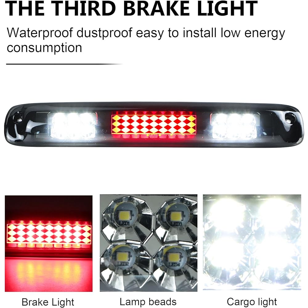 LED Third 3rd Brake Light 1999-2007 Chevrolet Silverad GMC 1500 2500 3500 HD Classic Rear Glan Lump High Mount Stop Light