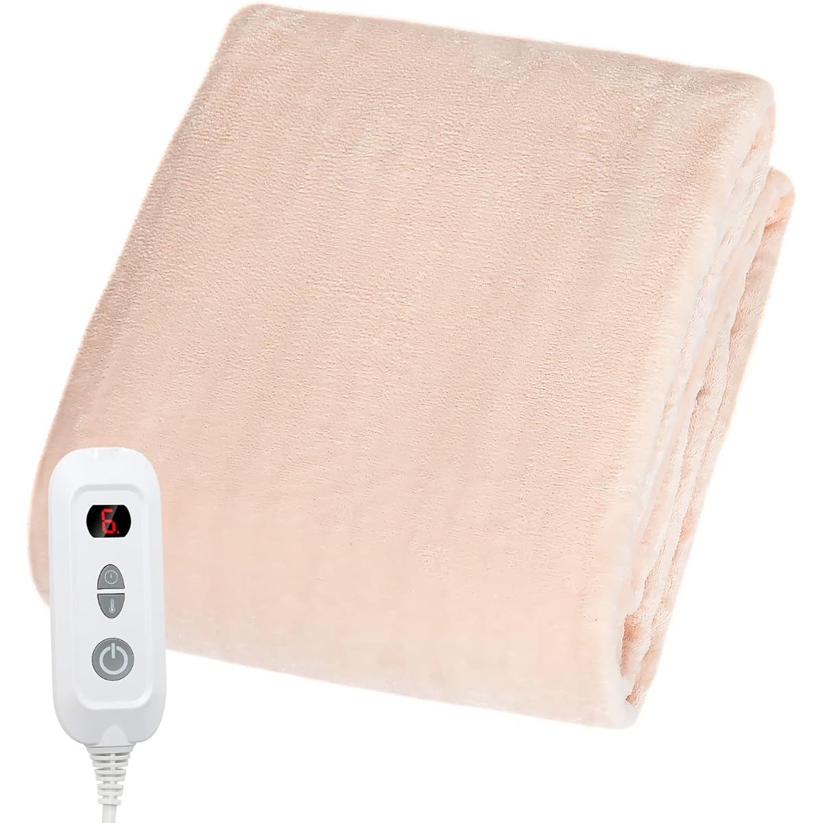 Electric blanket, can be used as a blanket, 188cm x 130cm, 10 minute quick heating, 6-level temperature adjustment & timer available, washable, electric blanket, flannel, energy saving, dust mite extermination, fluffy, uniform heating, cold protection, b