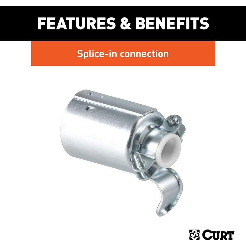 CURT 58190 Trailer side 7 Pin RV Blade Wiring Wireness Connector Silver