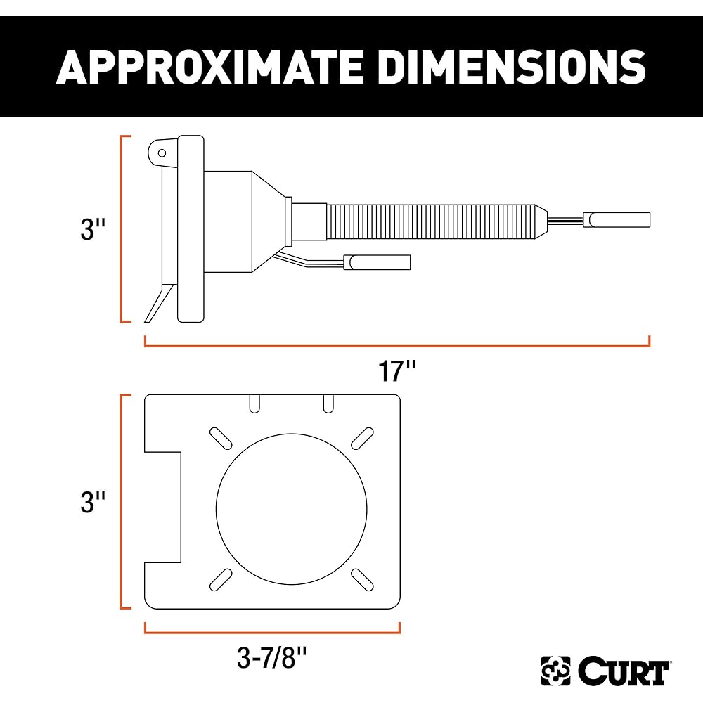 Curt 57672 Dual output 4 -way flat vehicle 7 -way RV blade Trailer wiring adapter black