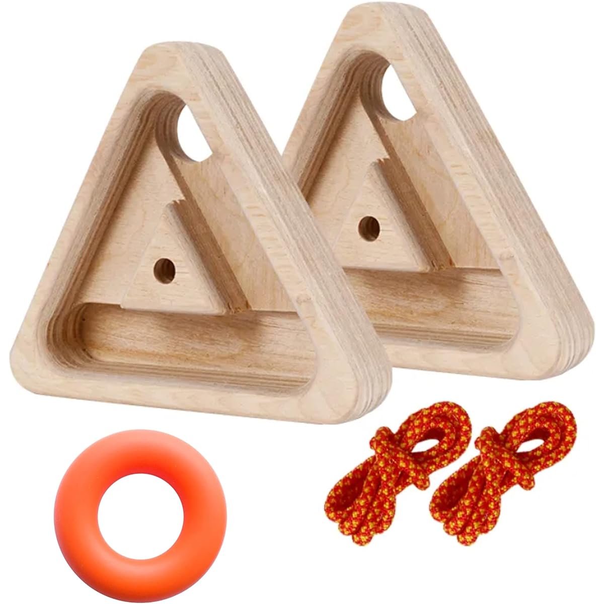 Bouldering triangle hangboard set of 2 (1 pair), 1 donut-shaped hand grip included, pull-up grip strengthening training