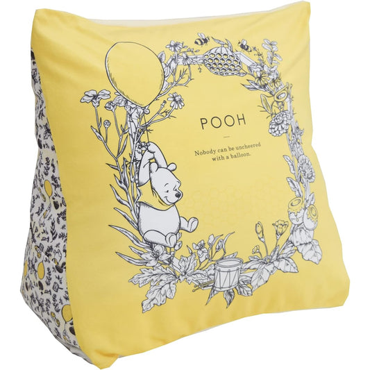 Moripiro Triangular Cushion Waist Pillow Winnie the Pooh Yellow 50x25x50cm Official Character Goods with Side Pockets Stylish Cute Fluffy Backrest Disney 4620639