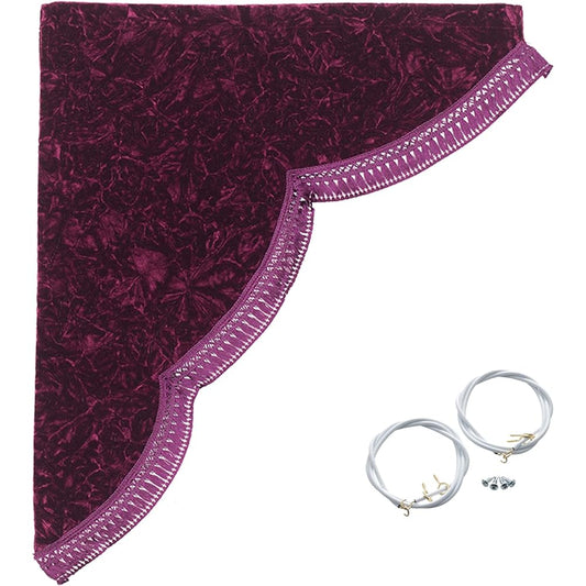 Miyabi Side Curtain L Chinchilla Wine Purple Frange: Wine Purple MSC-CC-WPL