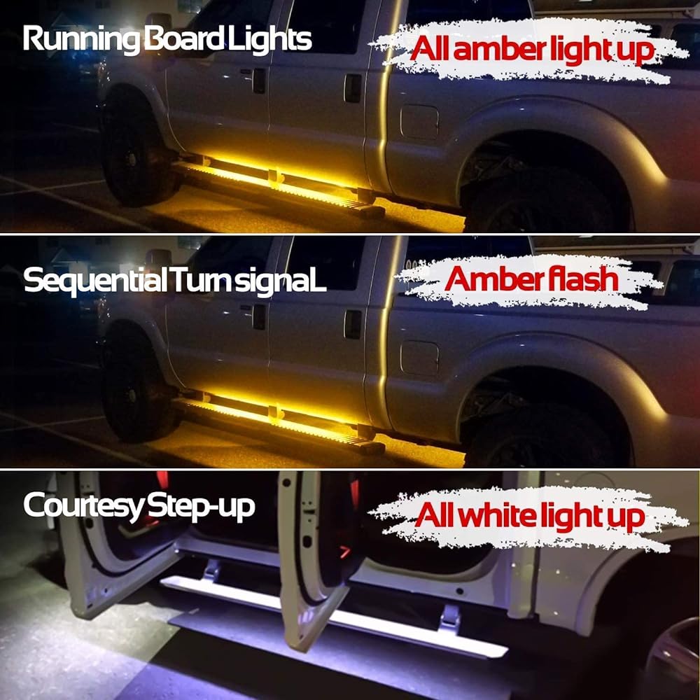 OPL5 Truck LED Running Board Light Shaken Grack 70 inch Emergency Emergency Emergency Emergency Cru Cab 216 LED Waterproof Flexible Turn Signal Light Bar Pickup Truck for SUV (70 inches)