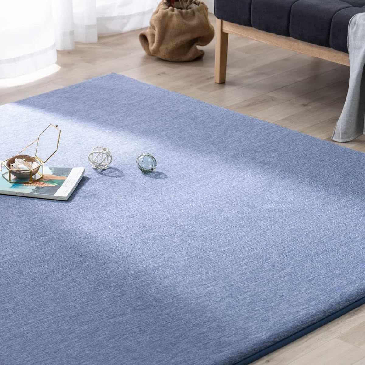 Iris Ohyama Q-max 0.33 Cooling Sensation, Energy Saving Countermeasure, 72.8 x 94.5 inches (185 x 240 cm), Navy, Super Comfortable, Super Thick, 1.2 inches (30 mm), Water Repellent, Stain Resistant,