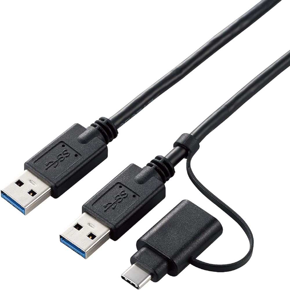ELECOM Data Migration Cable [Windows Mac Compatible] USB3.0 Type-C Adapter Included 1.5m Black UC-TV6BK