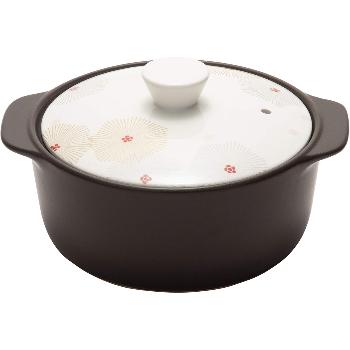 TAMAKI Earthen pot Thermatech for 2-3 people, Koharubiyori, Diameter 23 x Depth 19.4 x Height 12.5cm, IH/Open flame/Microwave/Oven compatible THC50-610