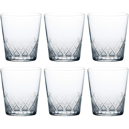 Toyo Sasaki Glass Rocks Glass, Thin Ice, Yarai Cut, 305ml, 6 pieces, Durable Tempered Glass, Whiskey Glass, Shochu Glass, Dishwasher Safe, Made in Japan, Unbreakable Cup, B-21109CS-C745