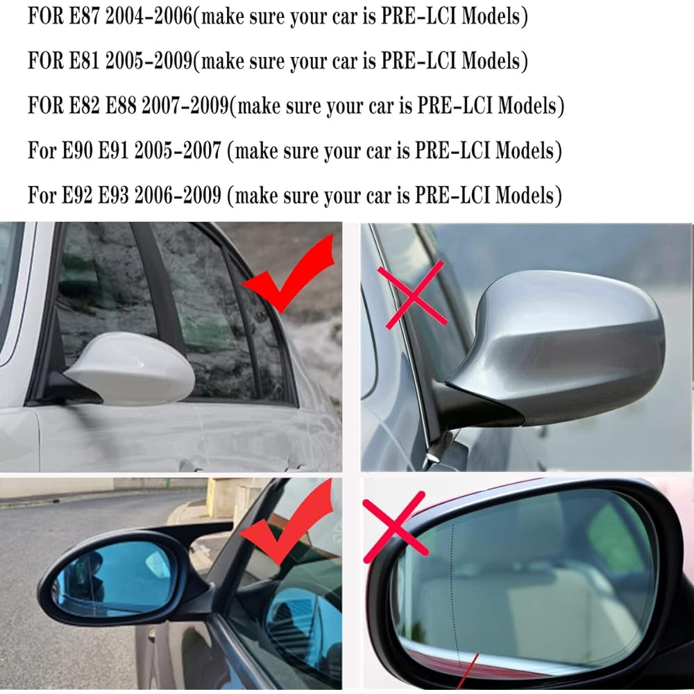 KYYET Carbon Fiber Side Mirror Cover Cap BMW E91 E92 E93 PRE-LCI M3 style