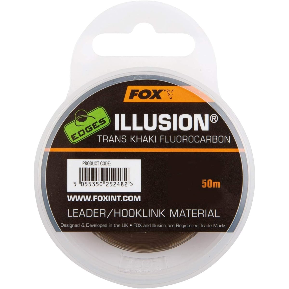 FOX Leader Ediz Illusion Leader Fluorocarbon 50m 30lb Tranz Khaki